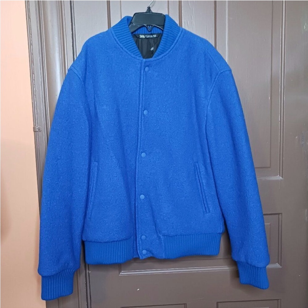 Zara 100% Wool Varsity Bomber Jacket Men's size M - Picture 13 of 13